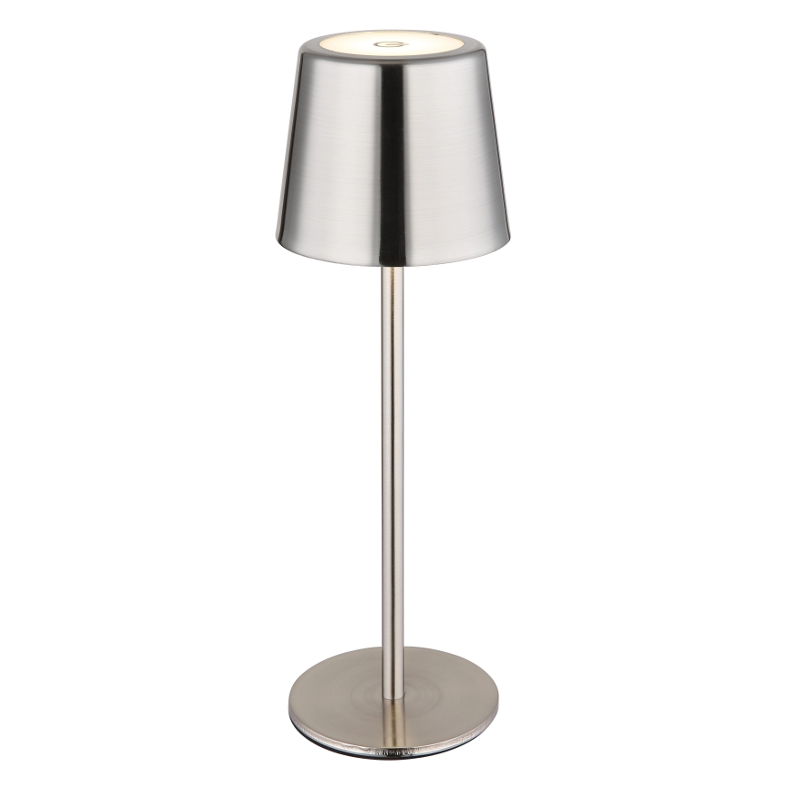 Globo - LED stmievateľná dotyková nabíjateľná stolná lampa LED/2W/3,7V 3000/4000/6000K 2200 mAh lesklý chróm