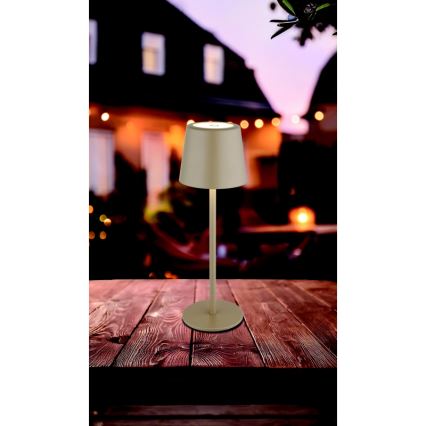 Globo - LED Stmievateľná vonkajšia dotyková stolná lampa LED/2W/5V 3000/4000/6000K 2200 mAh IP44 krémová