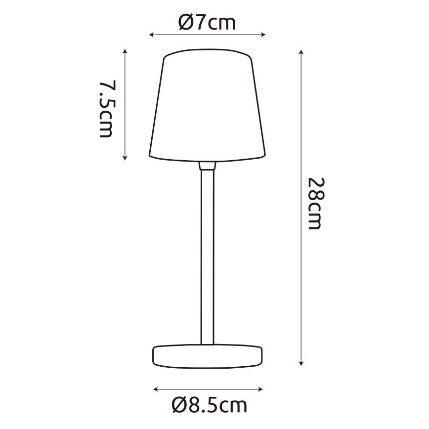Globo - LED Stmievateľná vonkajšia dotyková stolná lampa LED/2W/5V 3000/4000/6000K 2200 mAh IP44 biela