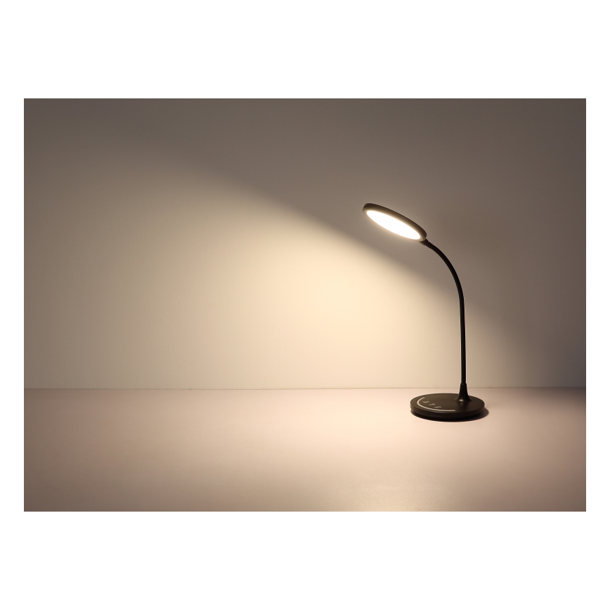 Globo - LED Stmievateľná flexibilná dotyková stolná lampa LED/12W/230V 3000/4000/6500K CRI 90 čierna