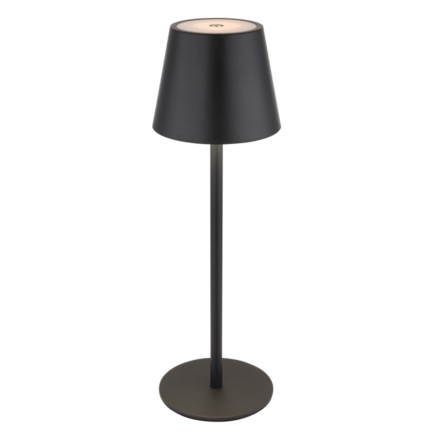 Globo - LED Stmievateľná dotyková nabíjateľná vonkajšia stolová lampa 3v1 LED/3W/5V 3000/4000/5000K IP54 1800 mAh čierna