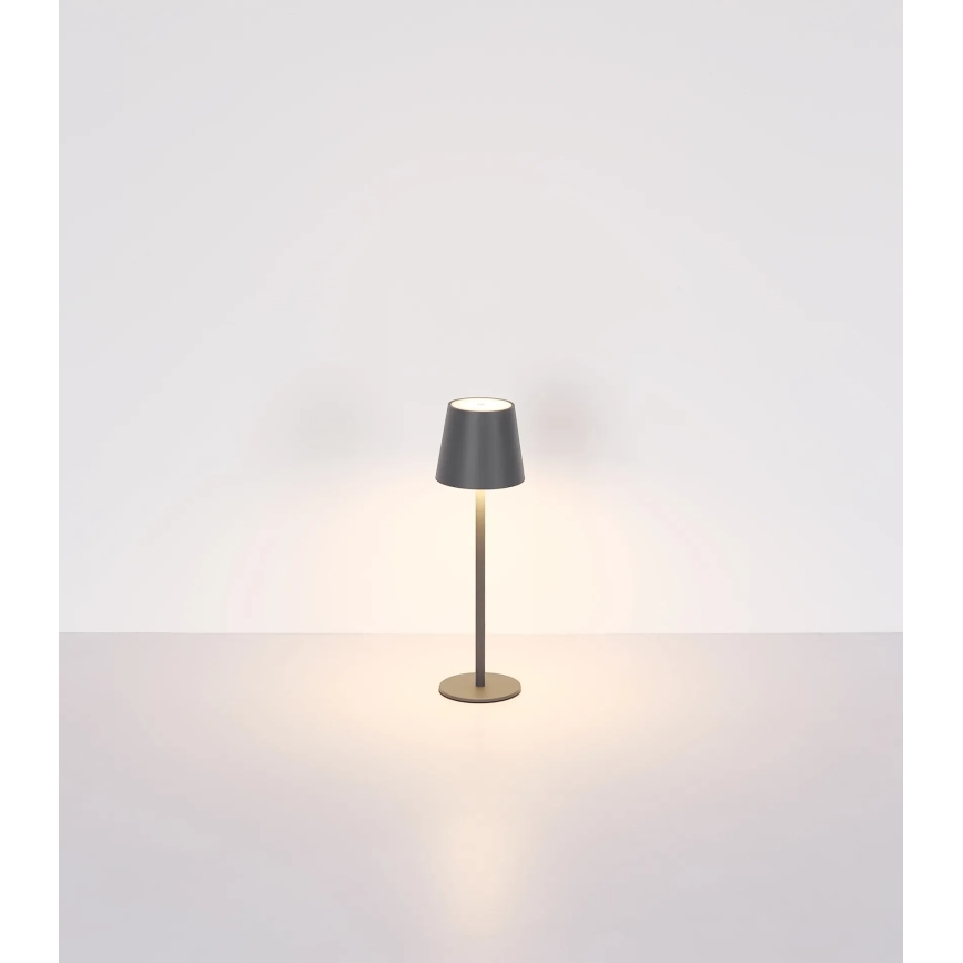 Globo - LED Stmievateľná dotyková nabíjacia vonkajšia stolová lampa 3v1 LED/3W/5V 3000/4000/5000K IP54 1800 mAh sivá