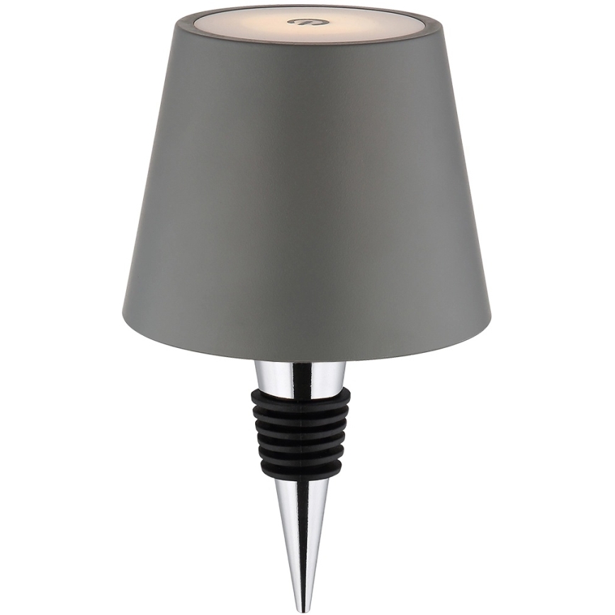 Globo - LED Stmievateľná dotyková nabíjacia vonkajšia stolová lampa 3v1 LED/3W/5V 3000/4000/5000K IP54 1800 mAh sivá