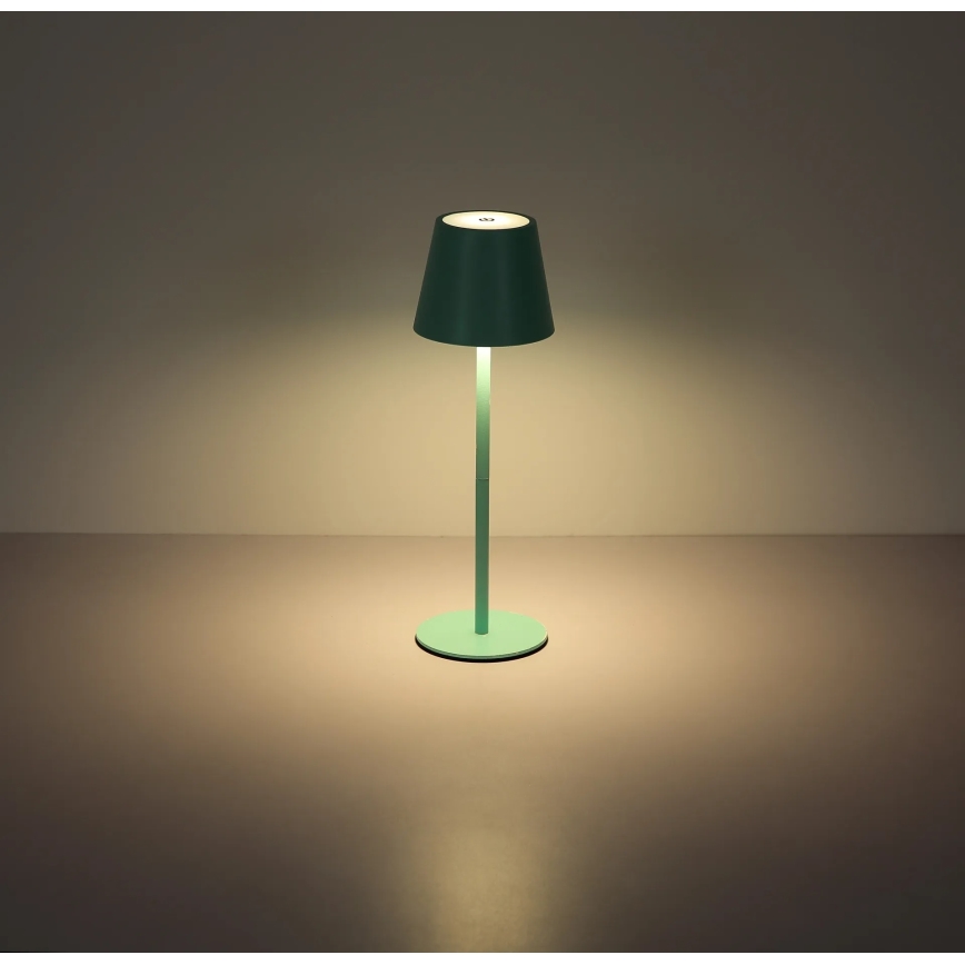 Globo - LED stmievateľná dotyková nabíjacia vonkajšia stolová lampa 3v1 LED/3W/5V 3000/4000/5000K IP54 1800 mAh mentolovo zelená