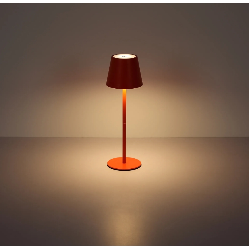 Globo - LED stmievateľná dotyková nabíjateľná vonkajšia stolová lampa 3v1 LED/3W/5V 3000/4000/5000K IP54 1800 mAh červená