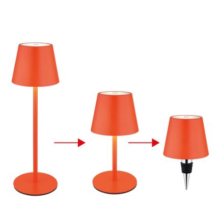 Globo - LED stmievateľná dotyková nabíjateľná vonkajšia stolová lampa 3v1 LED/3W/5V 3000/4000/5000K IP54 1800 mAh červená