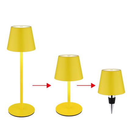 Globo - stmievateľná dotyková nabíjacia vonkajšia stolná lampa 3 v 1 LED/3W/5V 3000/4000/5000K IP54 1800 mAh žltá
