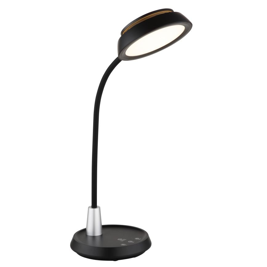 Globo - stmievateľná dotyková stolná LED lampa, 12 W, 230 V, 3000/4000/6500 K, čierna