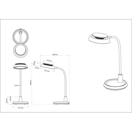 Globo - LED Stmievateľná dotyková stolná lampa LED/12W/230V 3000/4000/6500K biela