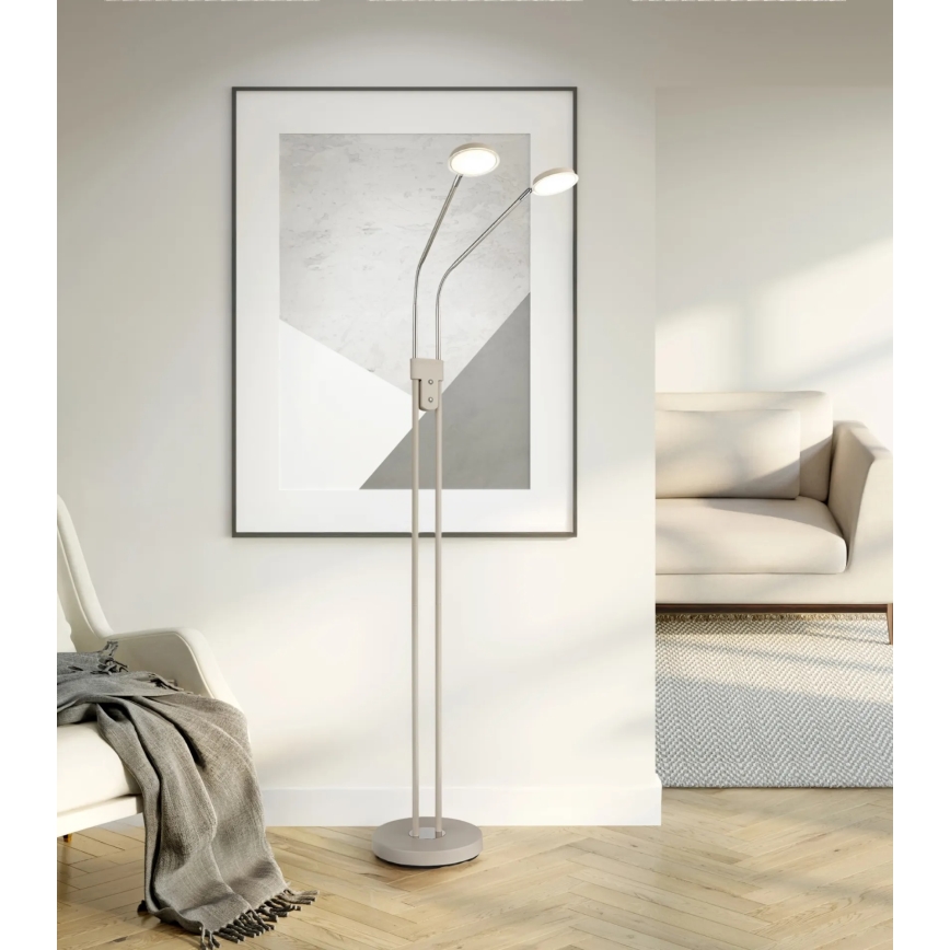 Globo - stmievateľná LED stojacia lampa 2×LED/6,5 W/230 V, 2700/3350/4000 K, béžová