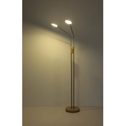 Globo - stmievateľná LED stojacia lampa 2×LED/6,5 W/230 V, 2700/3350/4000 K, béžová