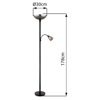 Globo - Stojacia lampa 1xE27/60W/230V + 1xE14/40W