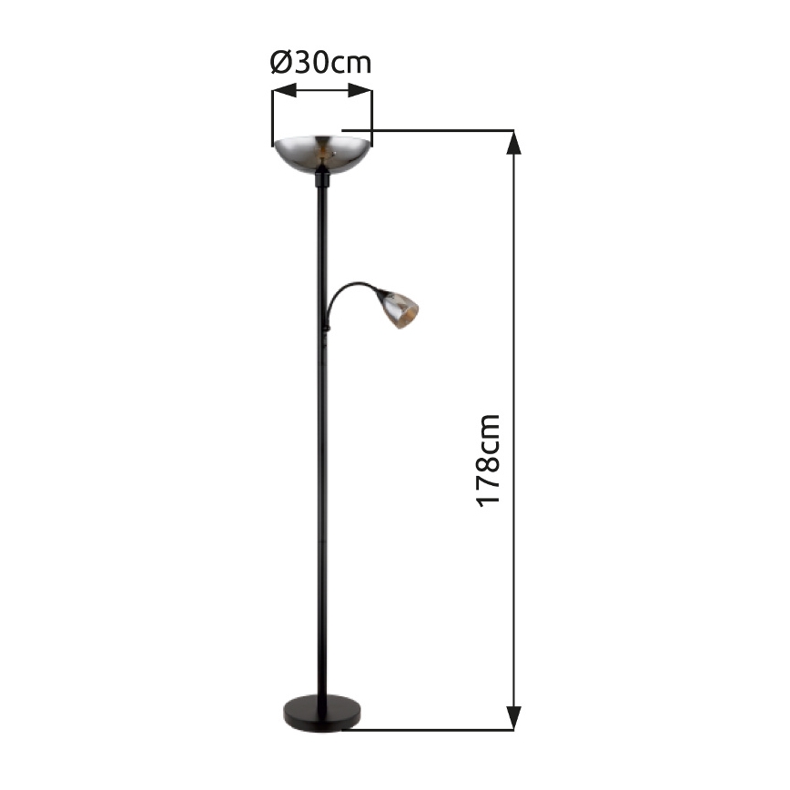 Globo - Stojacia lampa 1xE27/60W/230V + 1xE14/40W