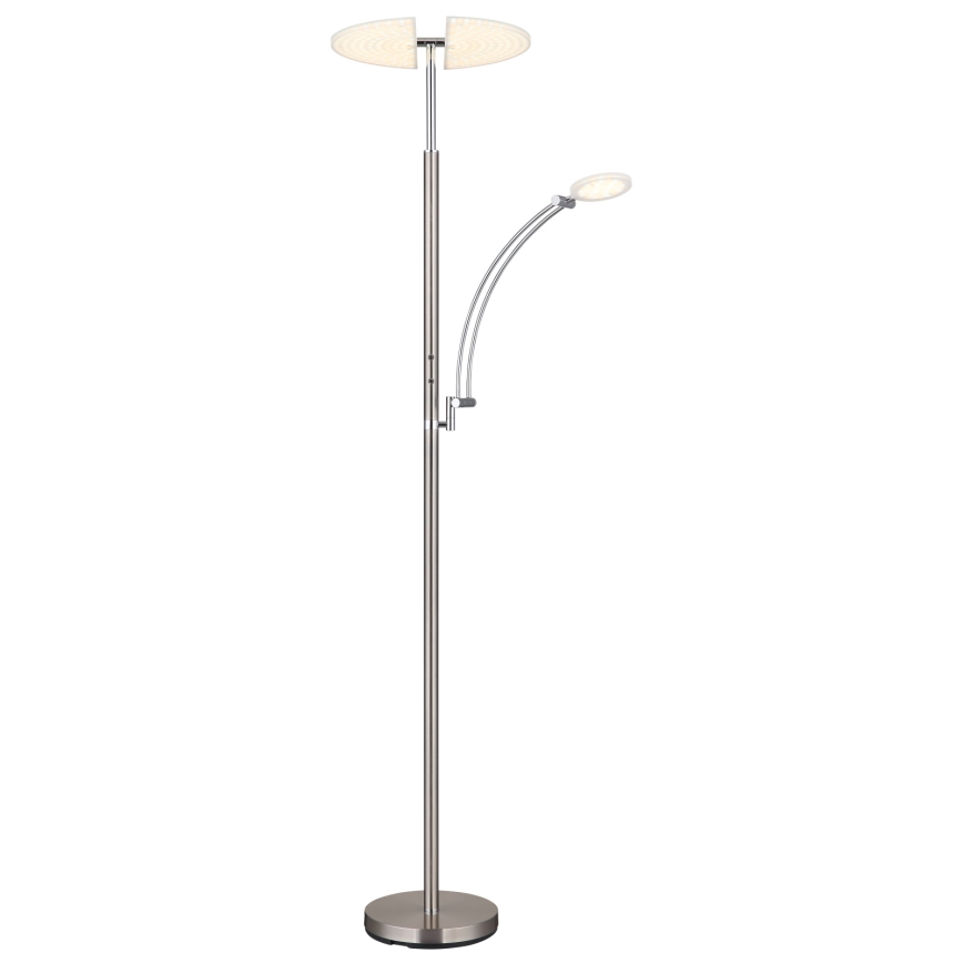 Globo - LED stmievateľná stojacia lampa LED/40W/230V + LED/5,5W 2700/4000/6000K matný chróm