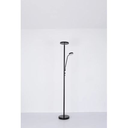 Globo - LED Stmievateľná stojacia lampa LED/18,5W/230V + LED/4,5W 3000K čierna