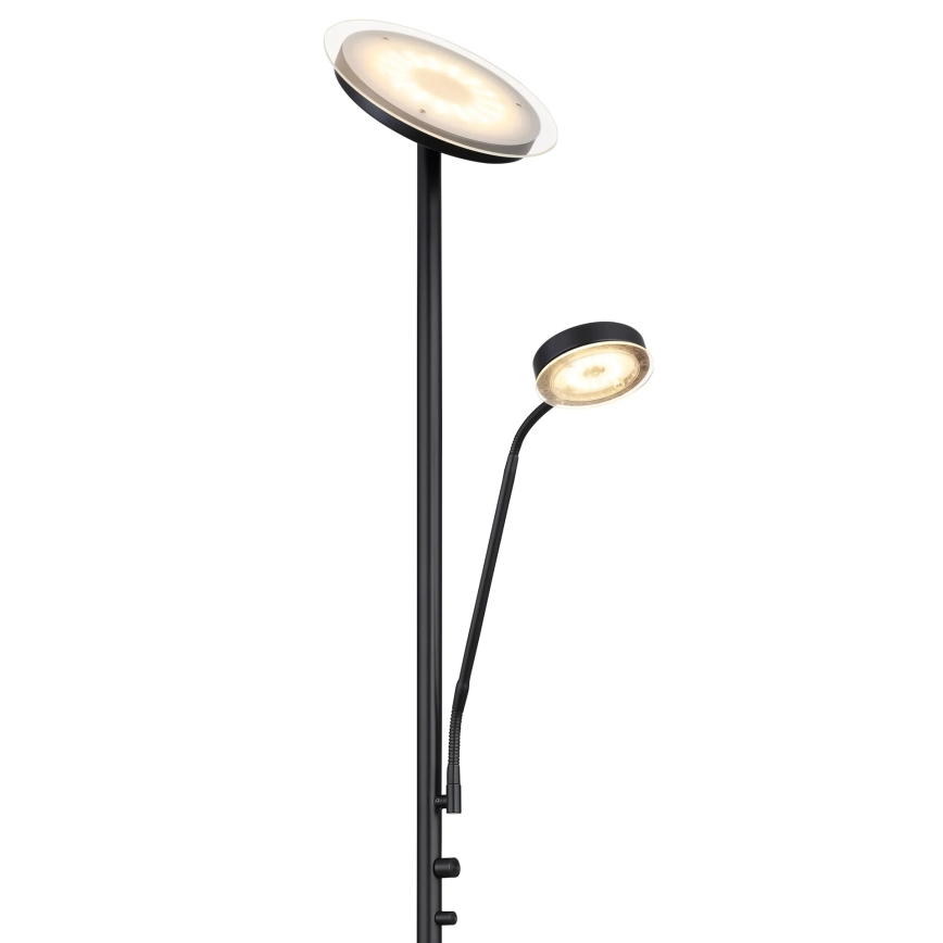 Globo - LED Stmievateľná stojacia lampa LED/18,5W/230V + LED/4,5W 3000K čierna