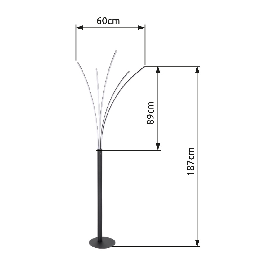 Globo - LED Stmievateľná dotyková stojacia lampa LED/36W/230V lesklý chróm