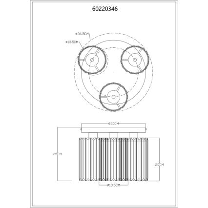 Globo - Stropné svietidlo 3xE27/60W/230V pr. 35 cm