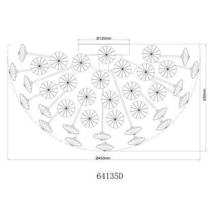 Globo - LED Stropné svietidlo 4xG9/3,5W/230V pr. 45 cm zlatá