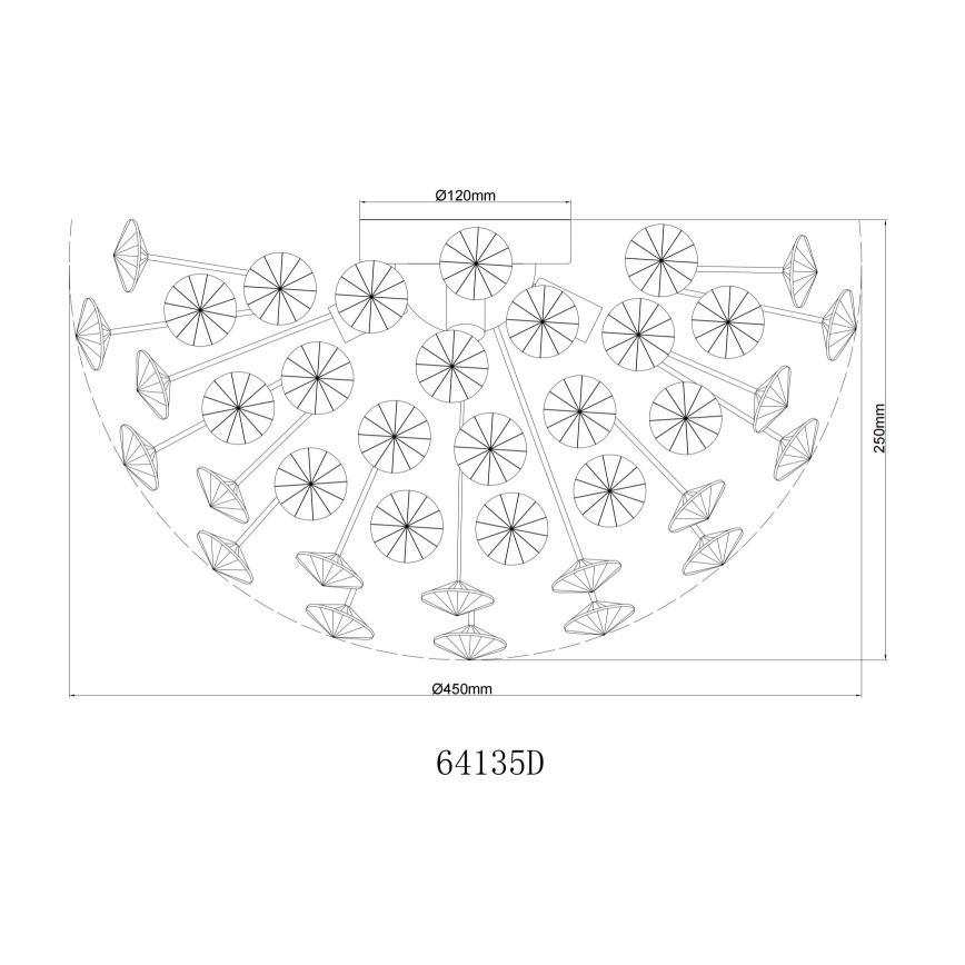 Globo - LED Stropné svietidlo 4xG9/3,5W/230V pr. 45 cm zlatá