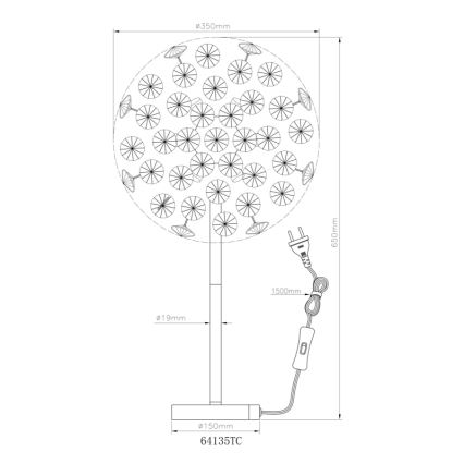Globo - LED Stolná lampa 8xG9/3,5W/230V lesklý chróm