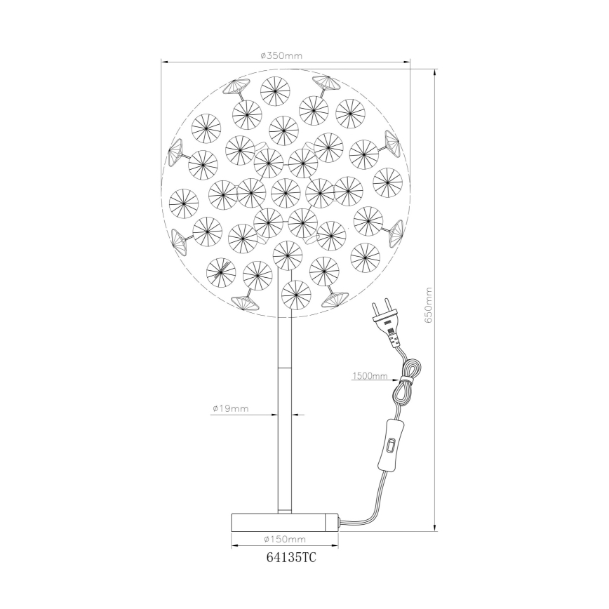 Globo - LED Stolná lampa 8xG9/3,5W/230V lesklý chróm