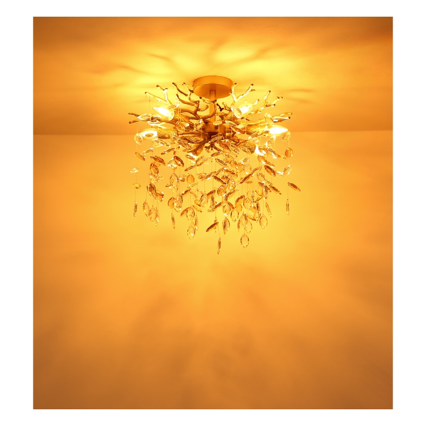 Globo - Luster na tyči 6xE14/40W/230V zlatý