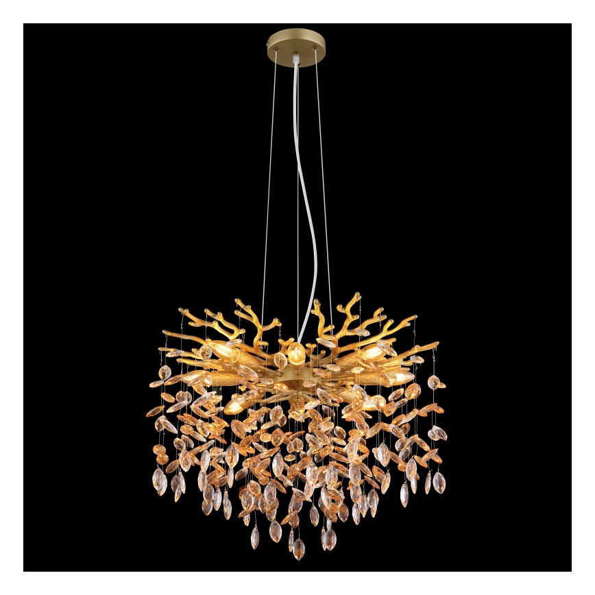 Globo - Luster na lanku 8xE14/40W/230V zlatý