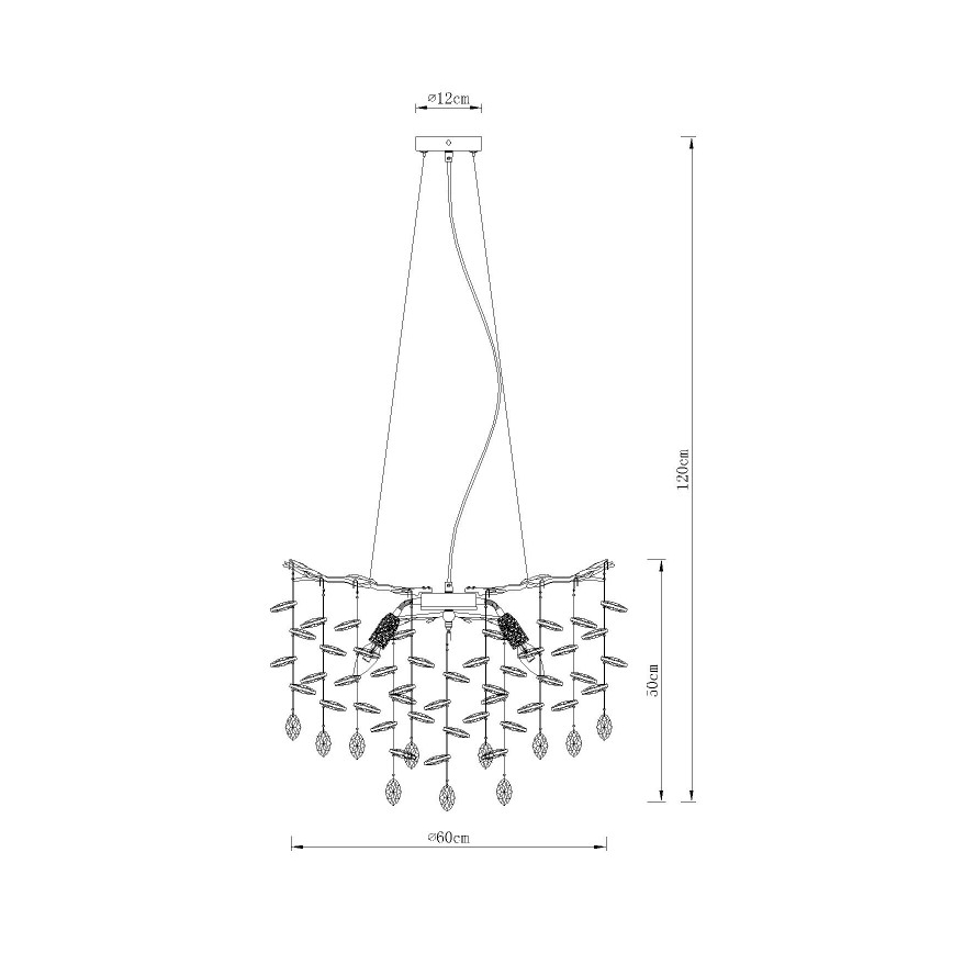 Globo - Luster na lanku 8xE14/40W/230V zlatý