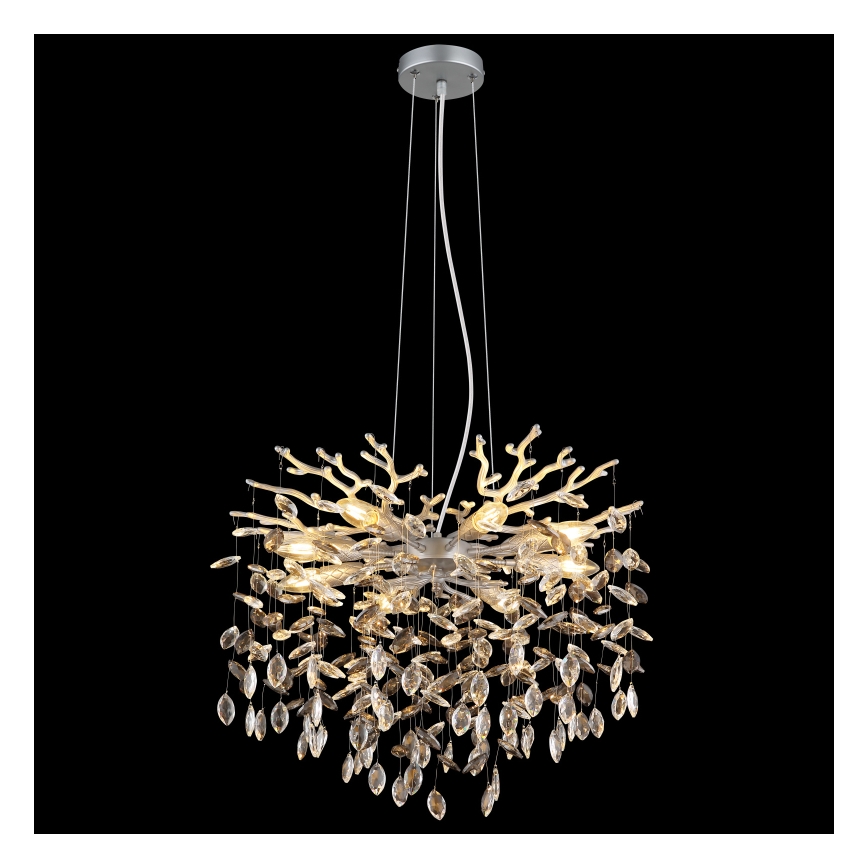 Globo - Luster na lane 8xE14/40W/230V strieborný