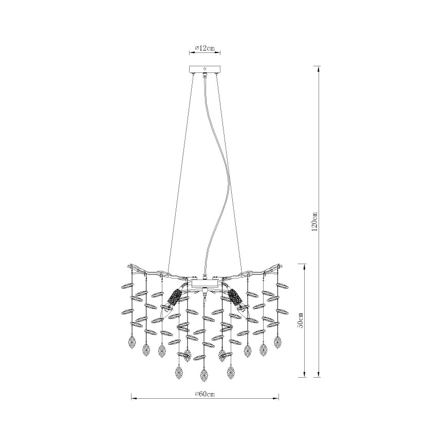 Globo - Luster na lane 8xE14/40W/230V strieborný