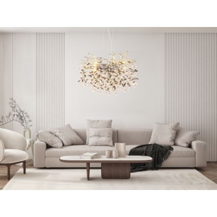 Globo - Závesné svietidlo na lanku 10xE14/40W/230V strieborné