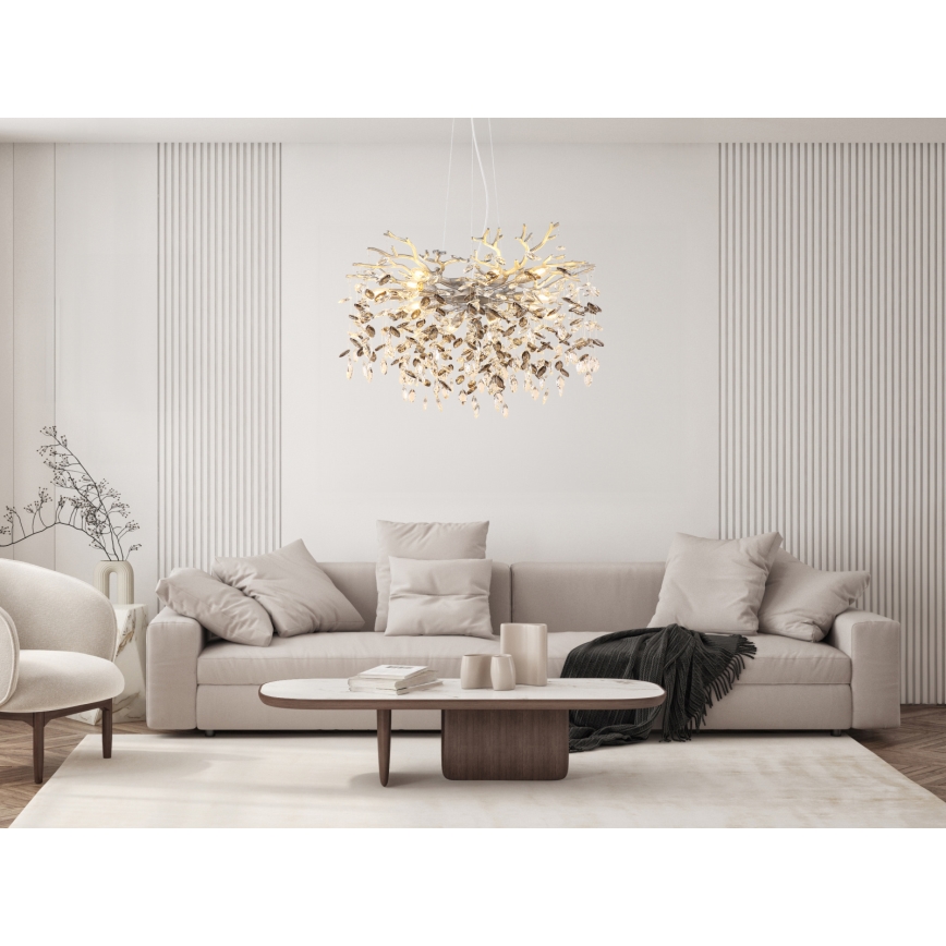 Globo - Závesné svietidlo na lanku 10xE14/40W/230V strieborné