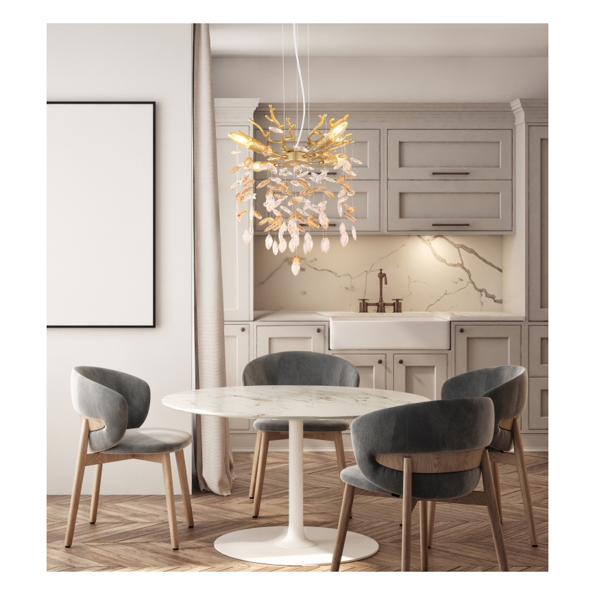 Globo - Luster na lanku 4xE14/40W/230V zlatý