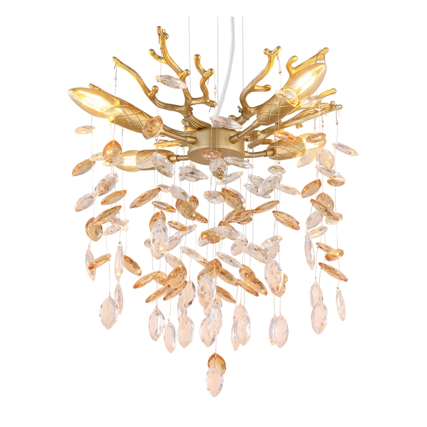 Globo - Luster na lanku 4xE14/40W/230V zlatý