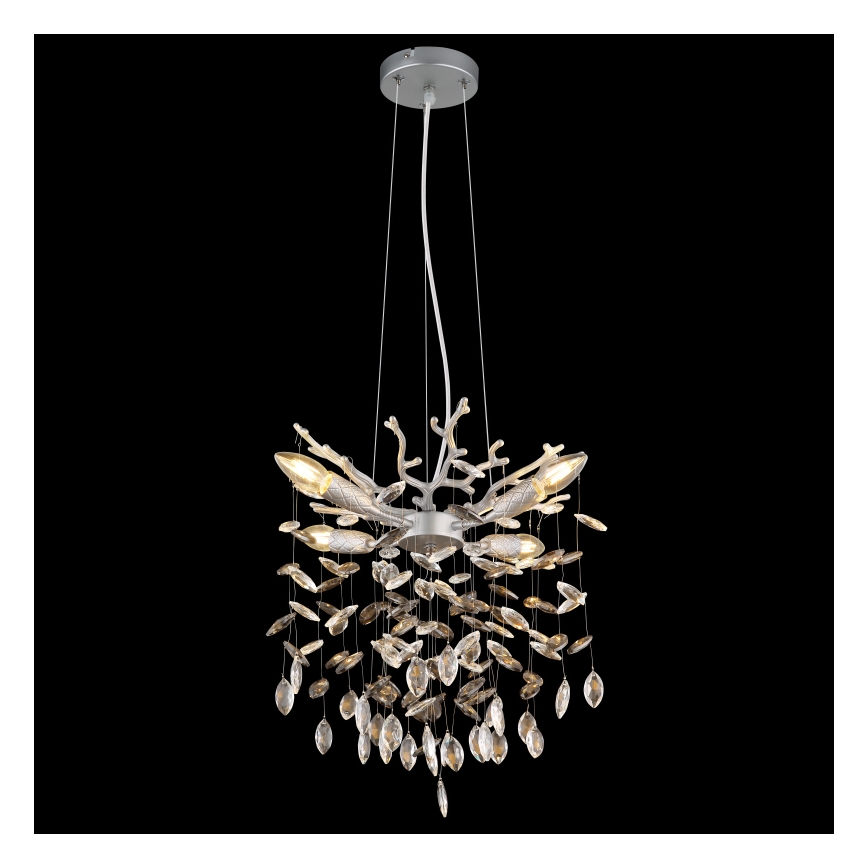 Globo - Luster na lanku 4xE14/40W/230V strieborný