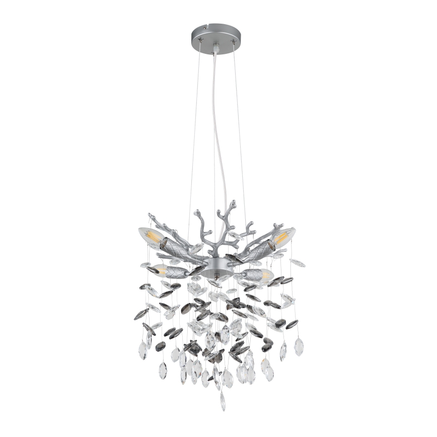 Globo - Luster na lanku 4xE14/40W/230V strieborný