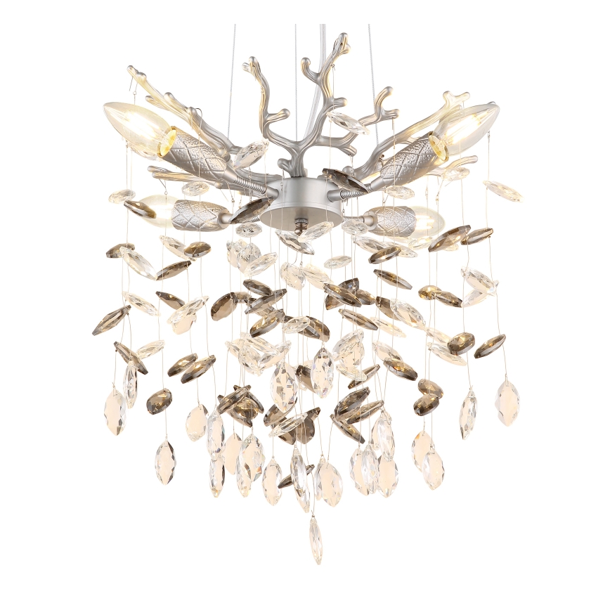 Globo - Luster na lanku 4xE14/40W/230V strieborný