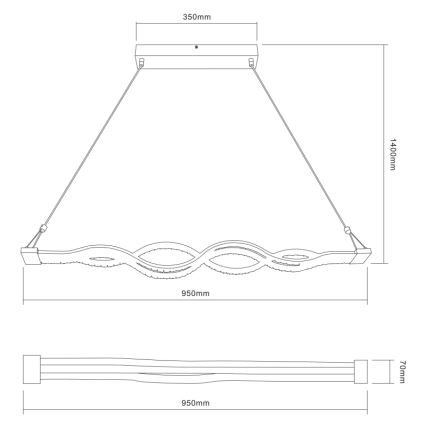 Globo 67109-30 - LED Stmievateľný krištáľový luster na lanku PILLA 1xLED/30W/230V + diaľkové ovládania