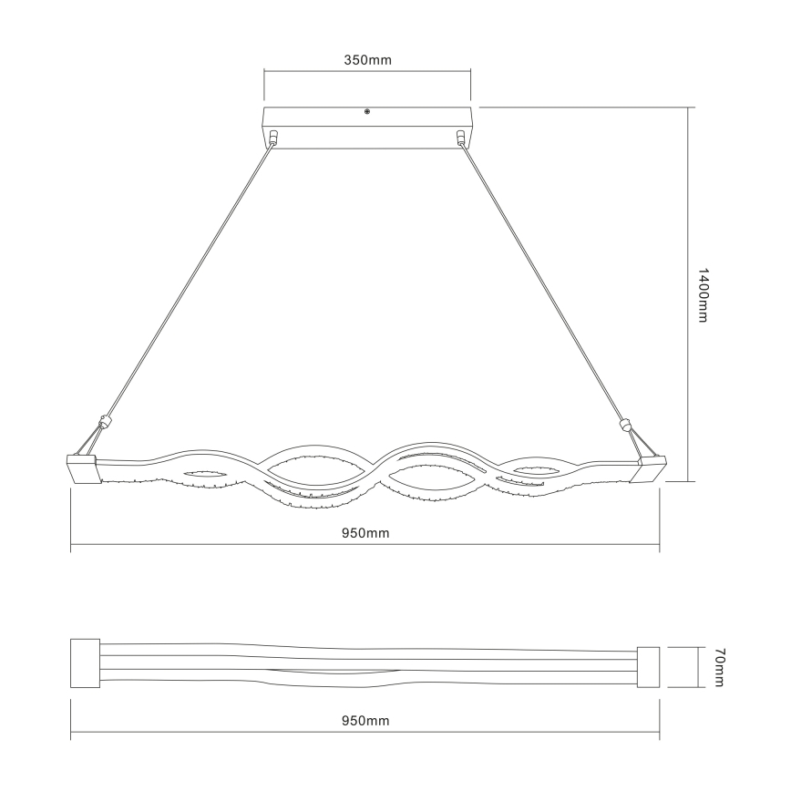 Globo 67109-30 - LED Stmievateľný krištáľový luster na lanku PILLA 1xLED/30W/230V + diaľkové ovládania