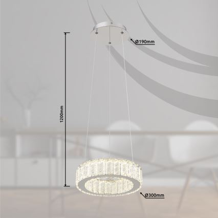 Globo - LED Stmievateľný luster na lanku LED/30W/230V 2700-6000K pr. 30 cm + diaľkové ovládanie
