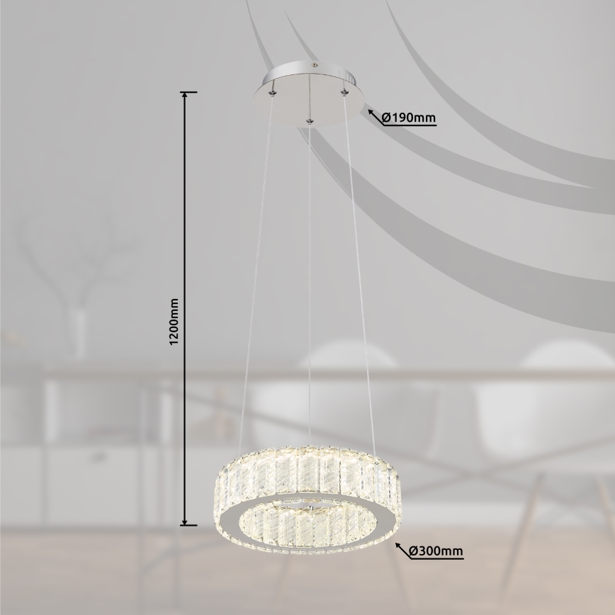 Globo - LED Stmievateľný luster na lanku LED/30W/230V 2700-6000K pr. 30 cm + diaľkové ovládanie