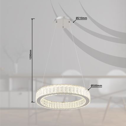 Globo - LED Stmievateľný luster na lanku LED/50W/230V 2700-6000K pr. 50 cm + diaľkové ovládanie