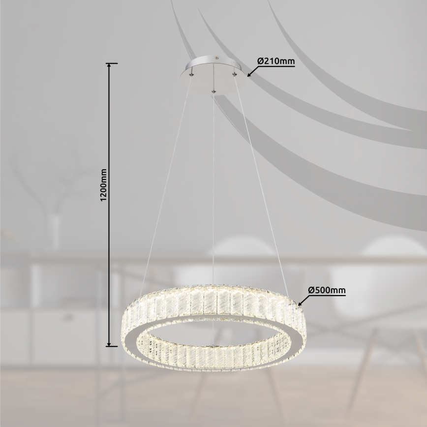 Globo - LED Stmievateľný luster na lanku LED/50W/230V 2700-6000K pr. 50 cm + diaľkové ovládanie