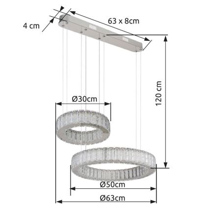 Globo - LED Stmievateľný luster na lanku LED/80W/230V 2700-6000K + diaľkové ovládanie