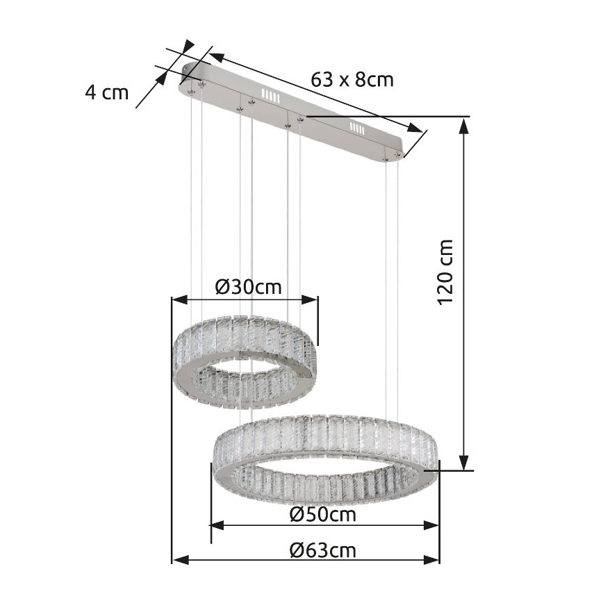 Globo - LED Stmievateľný luster na lanku LED/80W/230V 2700-6000K + diaľkové ovládanie