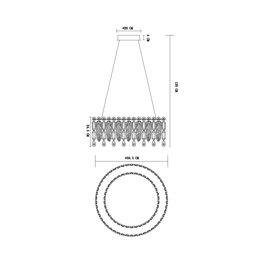 Globo - LED luster na lanku LED/58W/230V 2700-6000K + diaľkové ovládanie