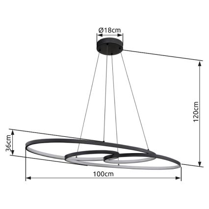 Globo - LED Luster na lanku LED/39W/230V 2700/4000/6500K