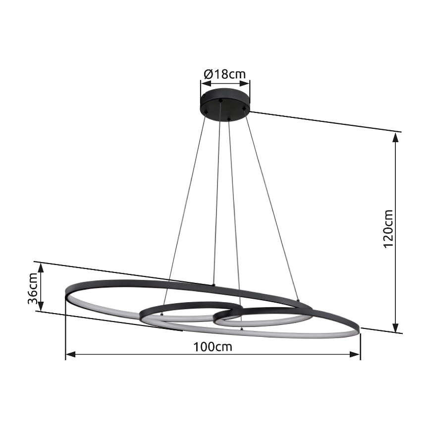 Globo - LED Luster na lanku LED/39W/230V 2700/4000/6500K