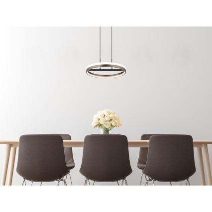 Globo - LED Luster na lanku LED/40W/230V 3000/4000/6000K pr. 39,7 cm hnedá